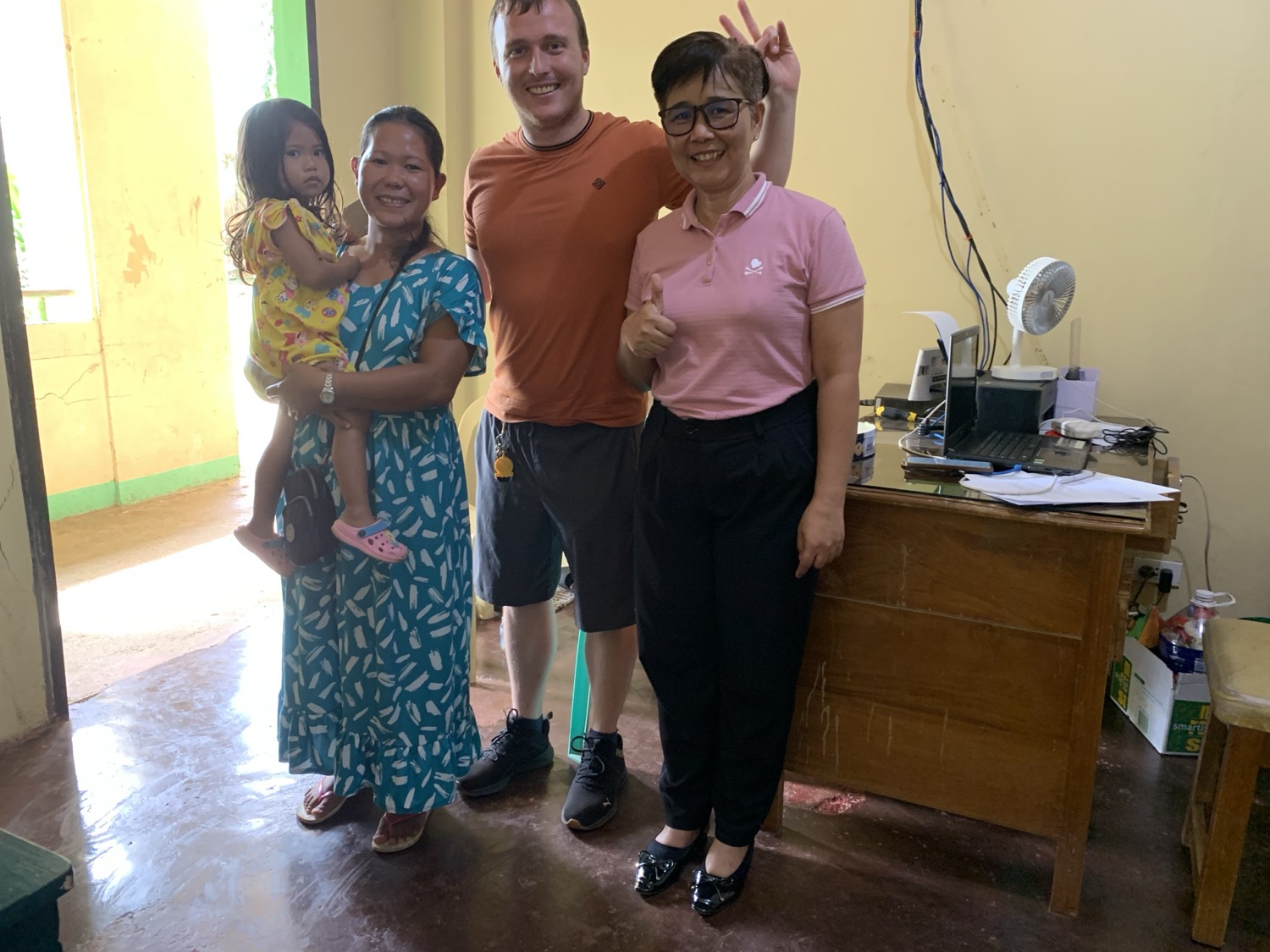 With the principal at Nahawan National High School, Inabanga